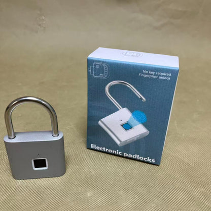 Electronic padlocks ，Fingerprint Smart Padlock Lock, Biometric Metal Keyless Thumbprint Lock, Waterproof, USB Rechargeable