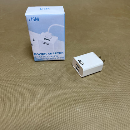 LISM  Power adapters,USB Wall Charger,  Dual Port USB Cube Power Adapter Wall Charger