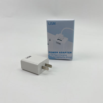 LISM  Power adapters,USB Wall Charger,  Dual Port USB Cube Power Adapter Wall Charger