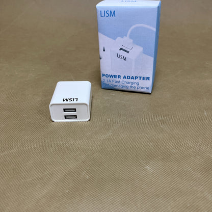 LISM  Power adapters,USB Wall Charger,  Dual Port USB Cube Power Adapter Wall Charger