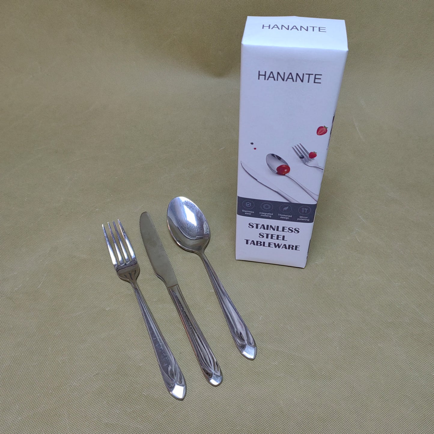 HANANTE Stainless steel table knives,  Silverware set for Home, Kitchen and Restaurant, Mirror Polished& Dishwasher Safe