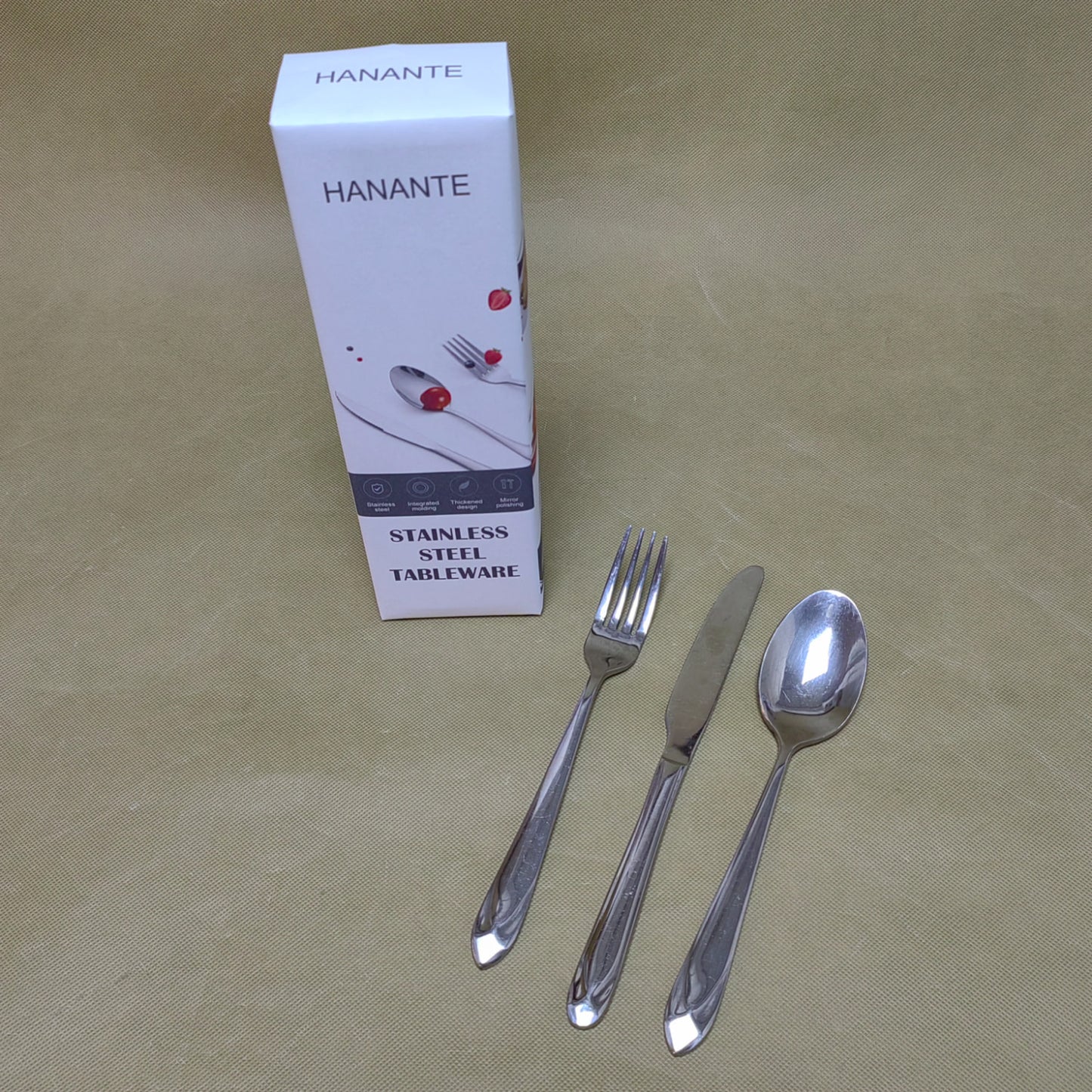 HANANTE Stainless steel table knives,  Silverware set for Home, Kitchen and Restaurant, Mirror Polished& Dishwasher Safe