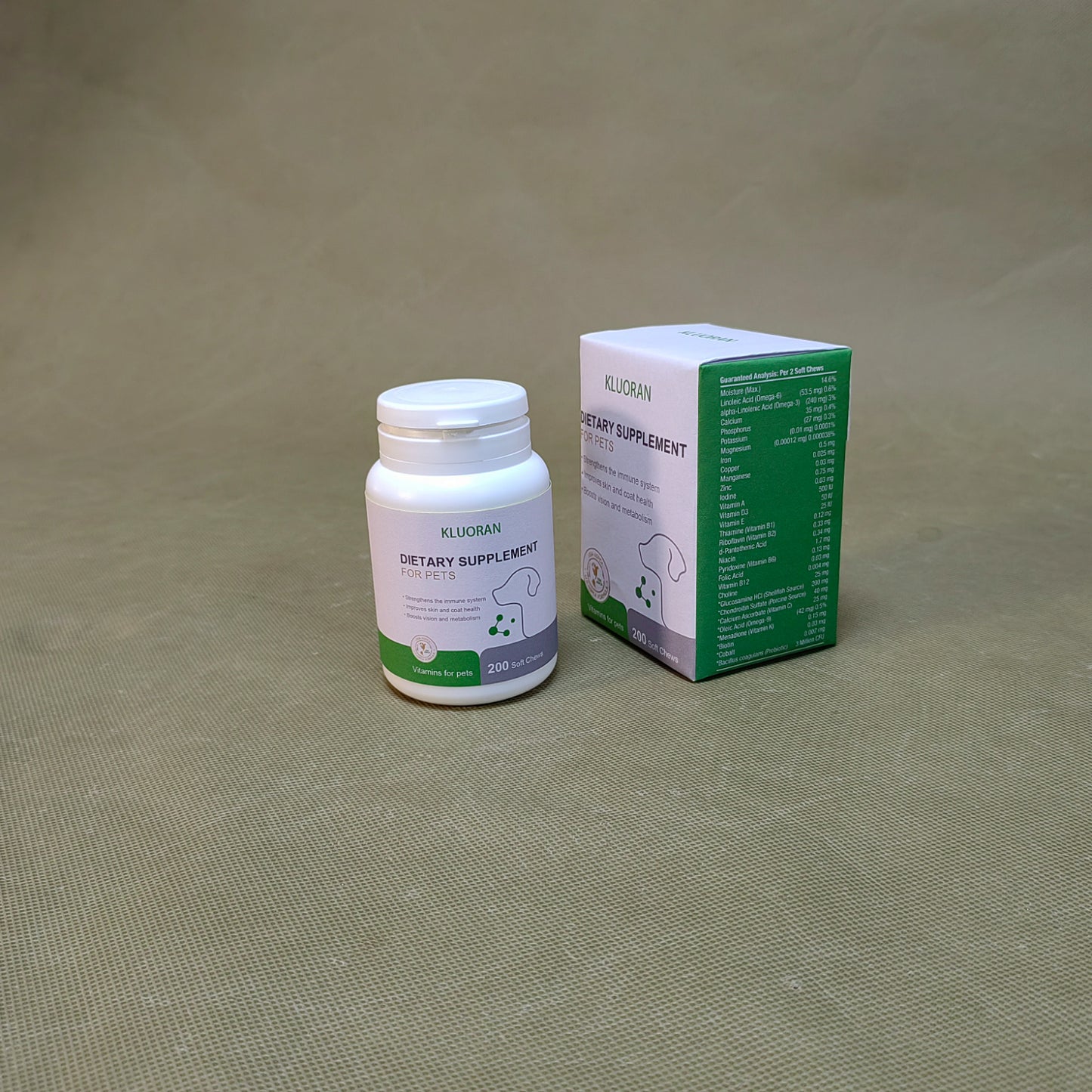 KLUORAN  Dietary supplements for pets,Dog Supplements & Vitamins, Vitamins for Skin and Coat Allergies, Probiotics