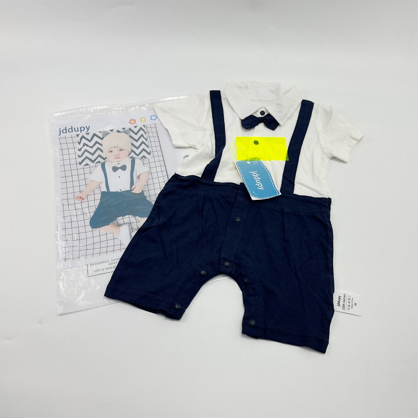 jddupy   Infant wear ,Baby Boy Baptism Christening Outfit Bowtie Dress Shirt Suspenders Shorts