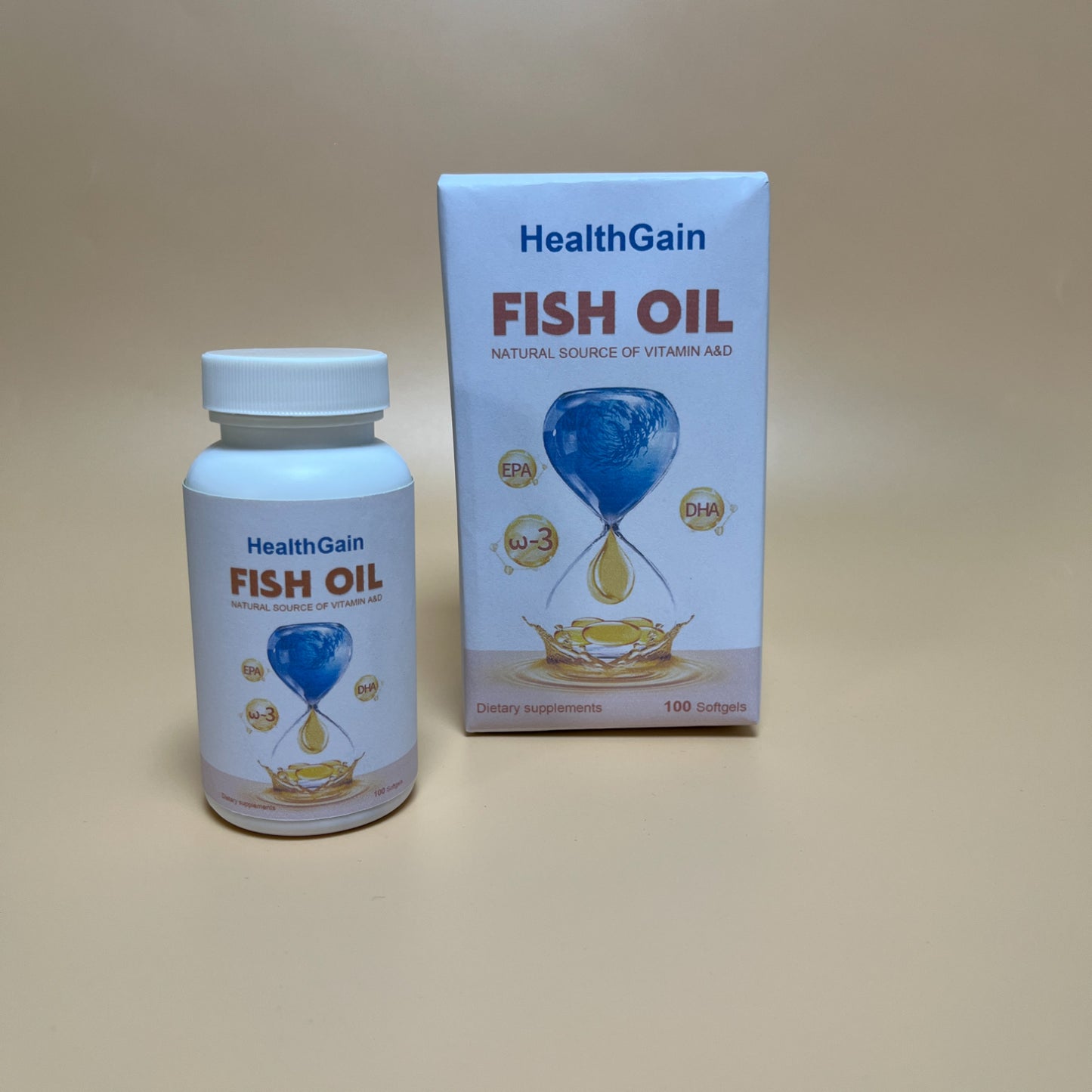 HealthGain  Nutritional supplements ,Fish Oil Omega 3 Supplement, for Healthy Heart Brain Eyes Support
