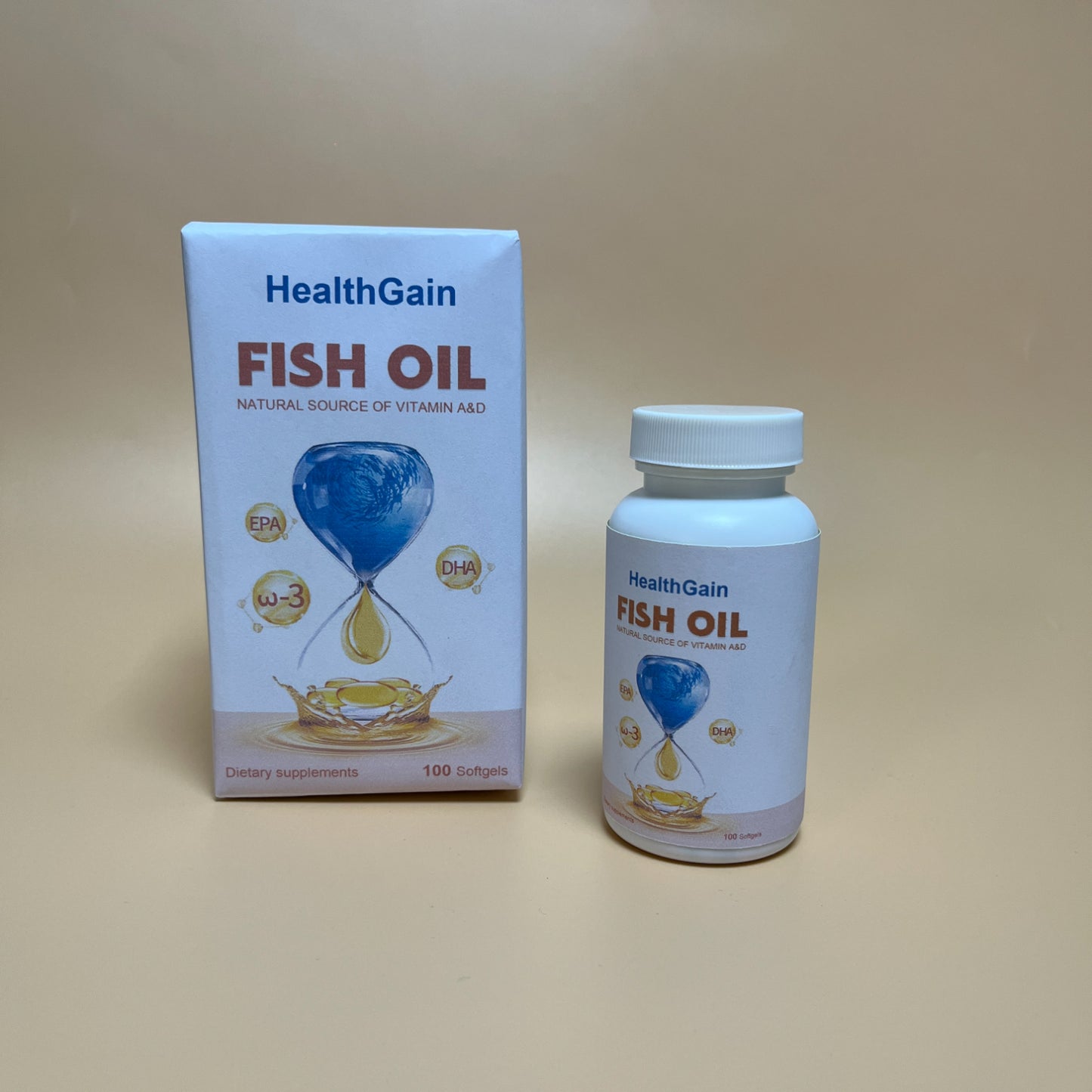 HealthGain  Nutritional supplements ,Fish Oil Omega 3 Supplement, for Healthy Heart Brain Eyes Support