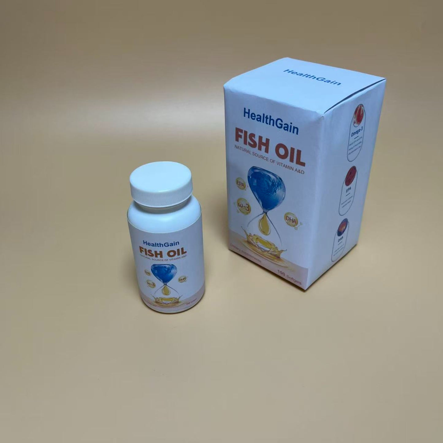 HealthGain  Nutritional supplements ,Fish Oil Omega 3 Supplement, for Healthy Heart Brain Eyes Support