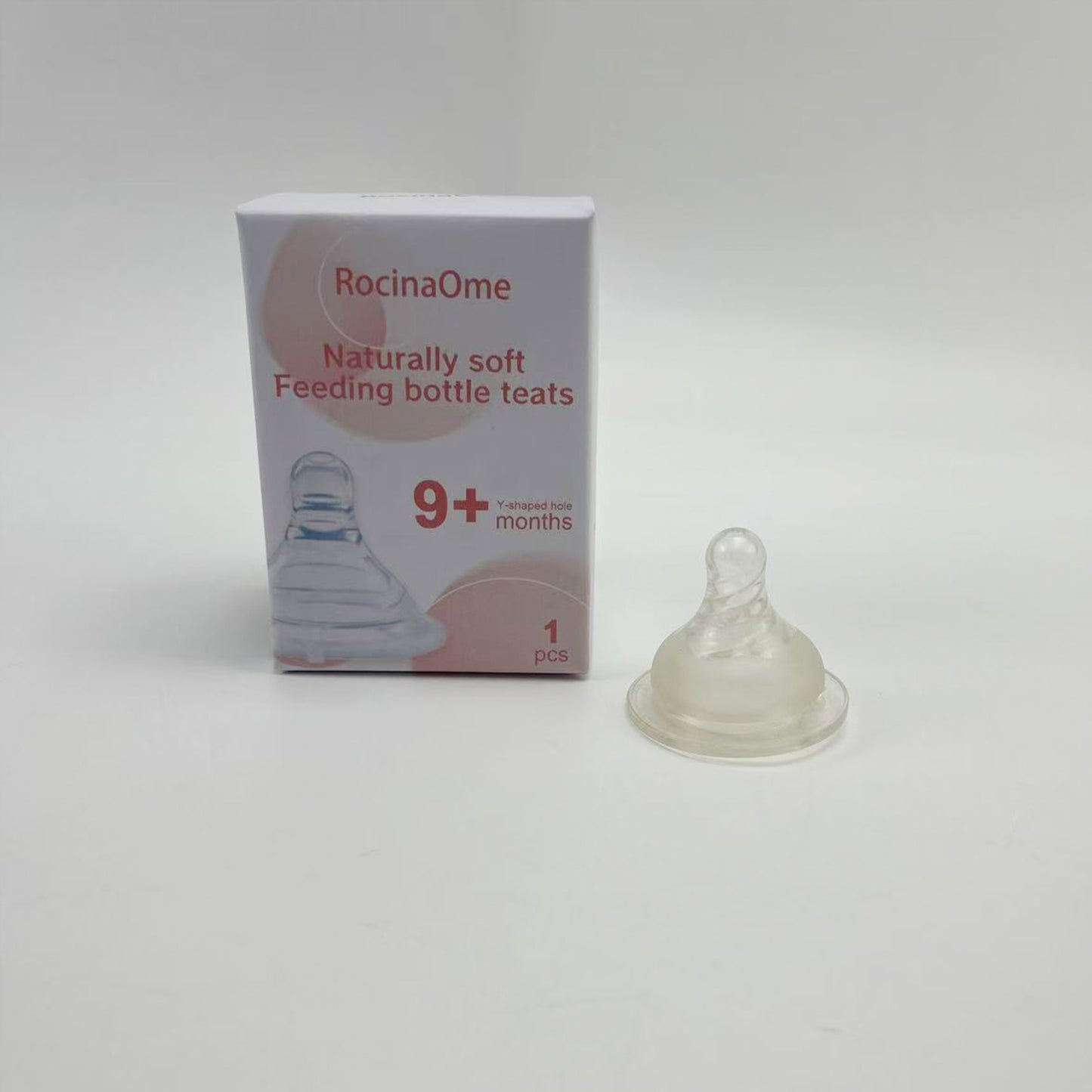 RocinaOme   Feeding bottle teats,Silicone Nipple, Natural Feel,1+ Months