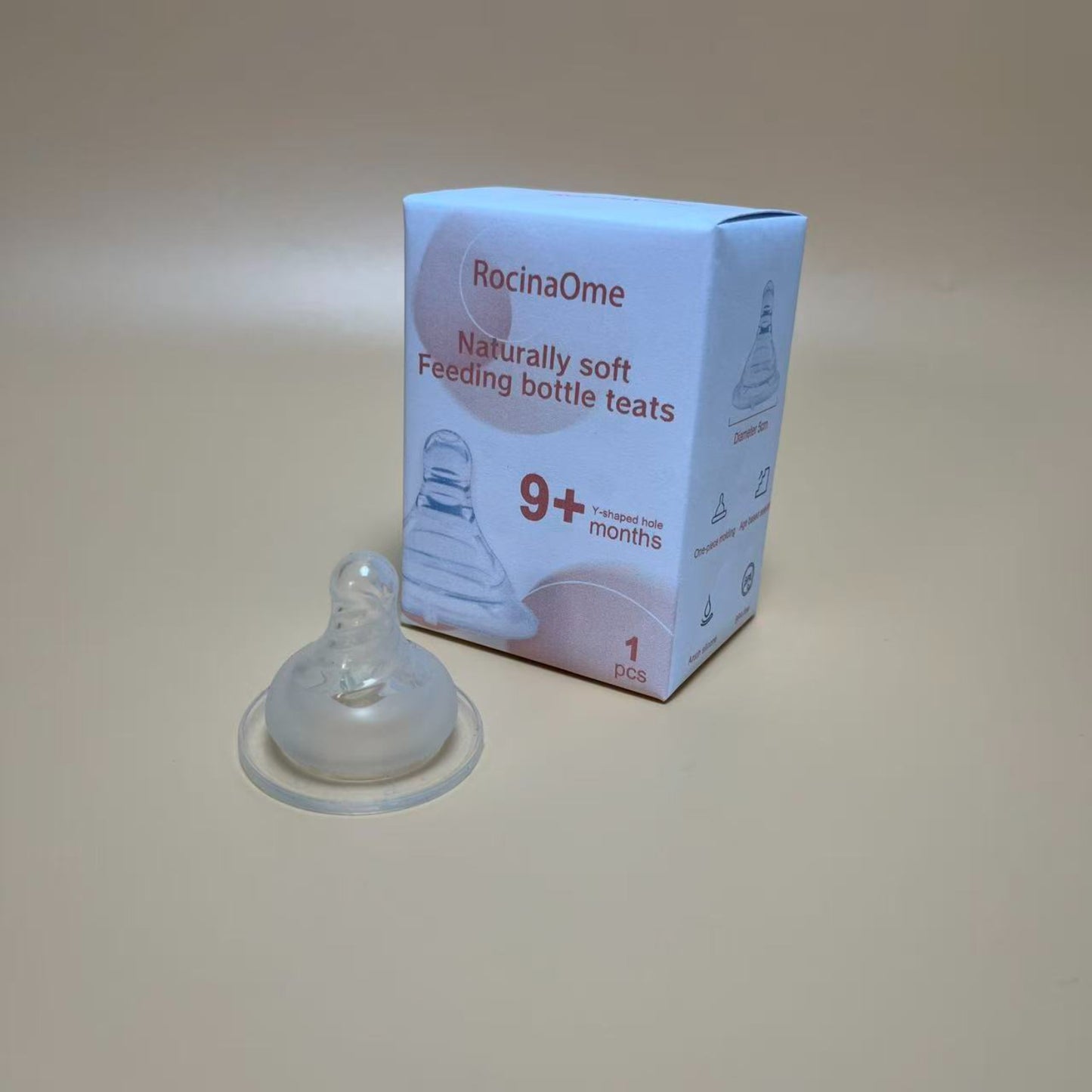 RocinaOme   Feeding bottle teats,Silicone Nipple, Natural Feel,1+ Months