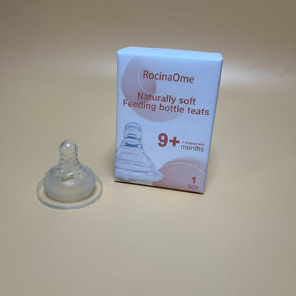 RocinaOme   Feeding bottle teats,Silicone Nipple, Natural Feel,1+ Months