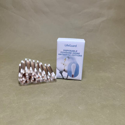 LifeGuard  Antiseptic cotton, Antiseptic Swabsticks, Iodine Solution, Cleansing Cotton Swab, First Aid, Wound Cleaner,