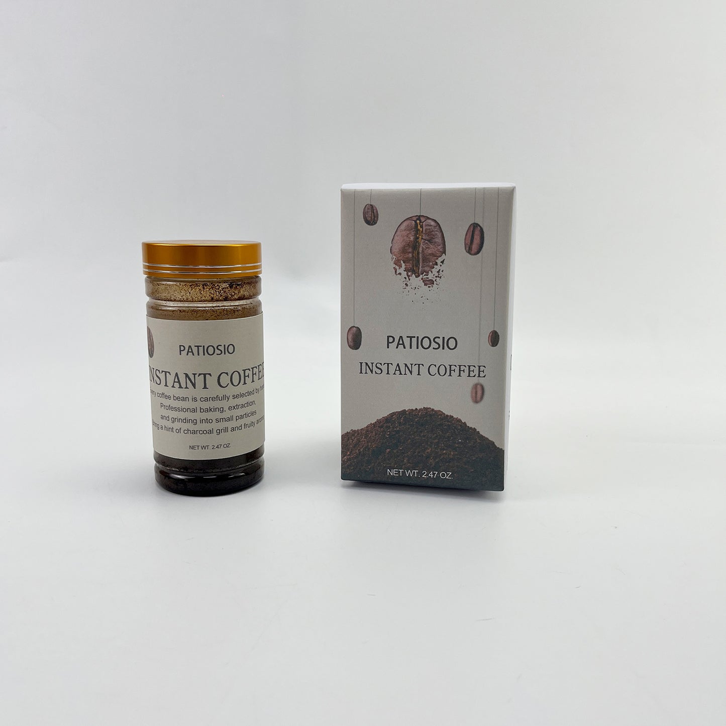 PATIOSIO   Instant coffee,  Dark Roast Coffee,Easy Preparation, Convenient Coffee Instant Format