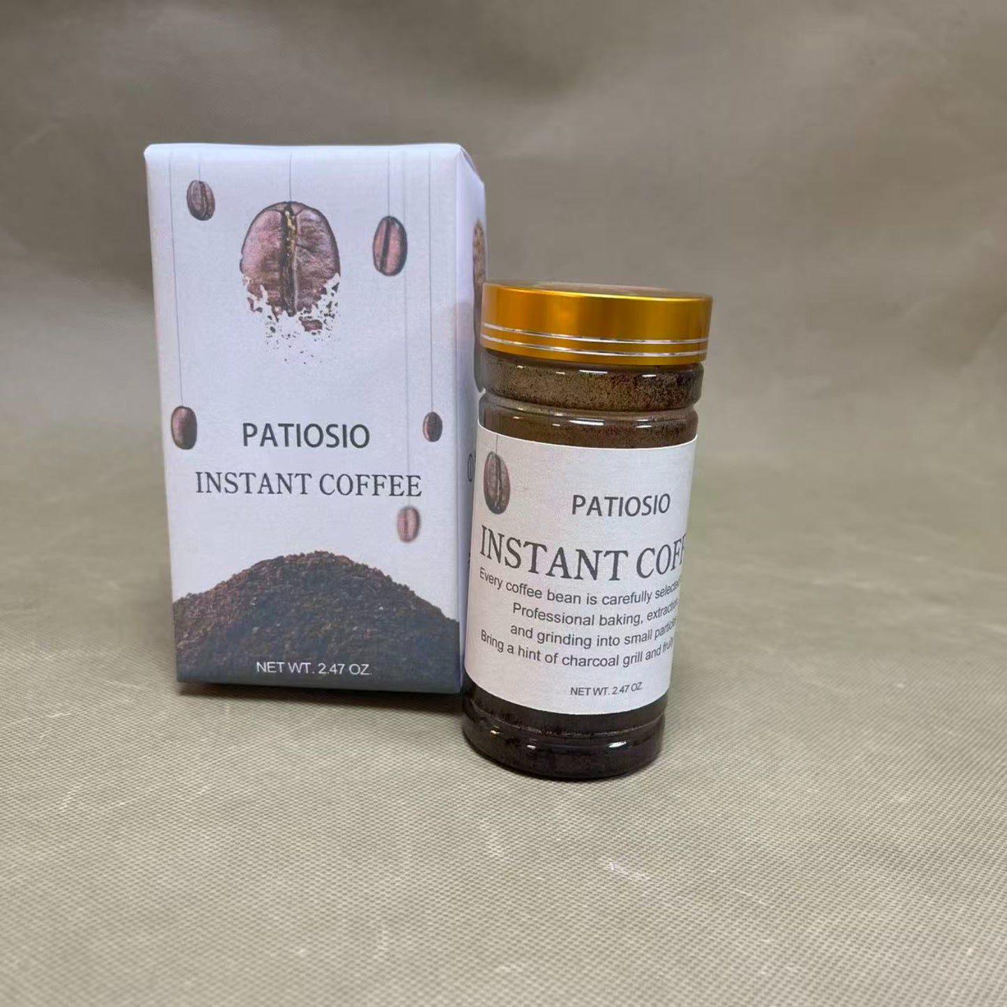 PATIOSIO   Instant coffee,  Dark Roast Coffee,Easy Preparation, Convenient Coffee Instant Format