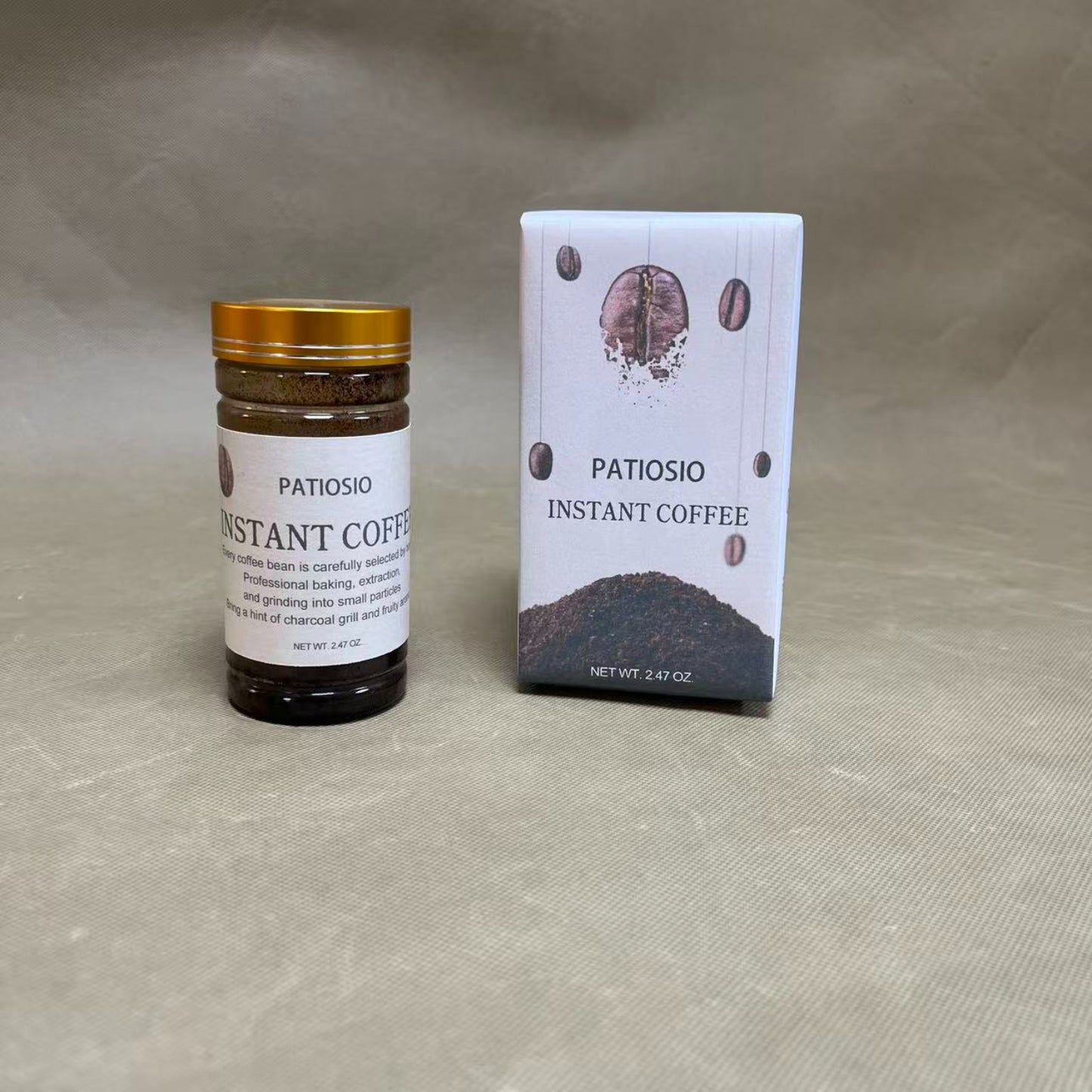 PATIOSIO   Instant coffee,  Dark Roast Coffee,Easy Preparation, Convenient Coffee Instant Format