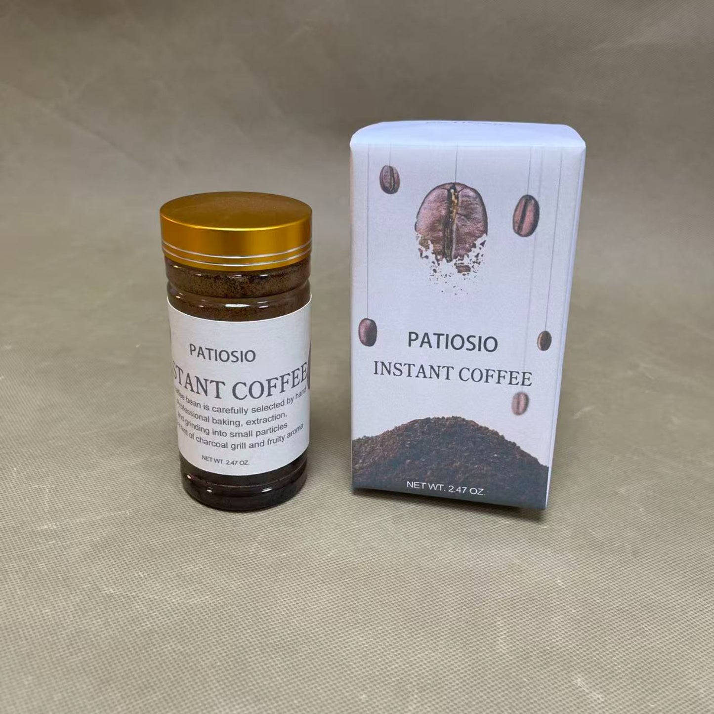 PATIOSIO   Instant coffee,  Dark Roast Coffee,Easy Preparation, Convenient Coffee Instant Format