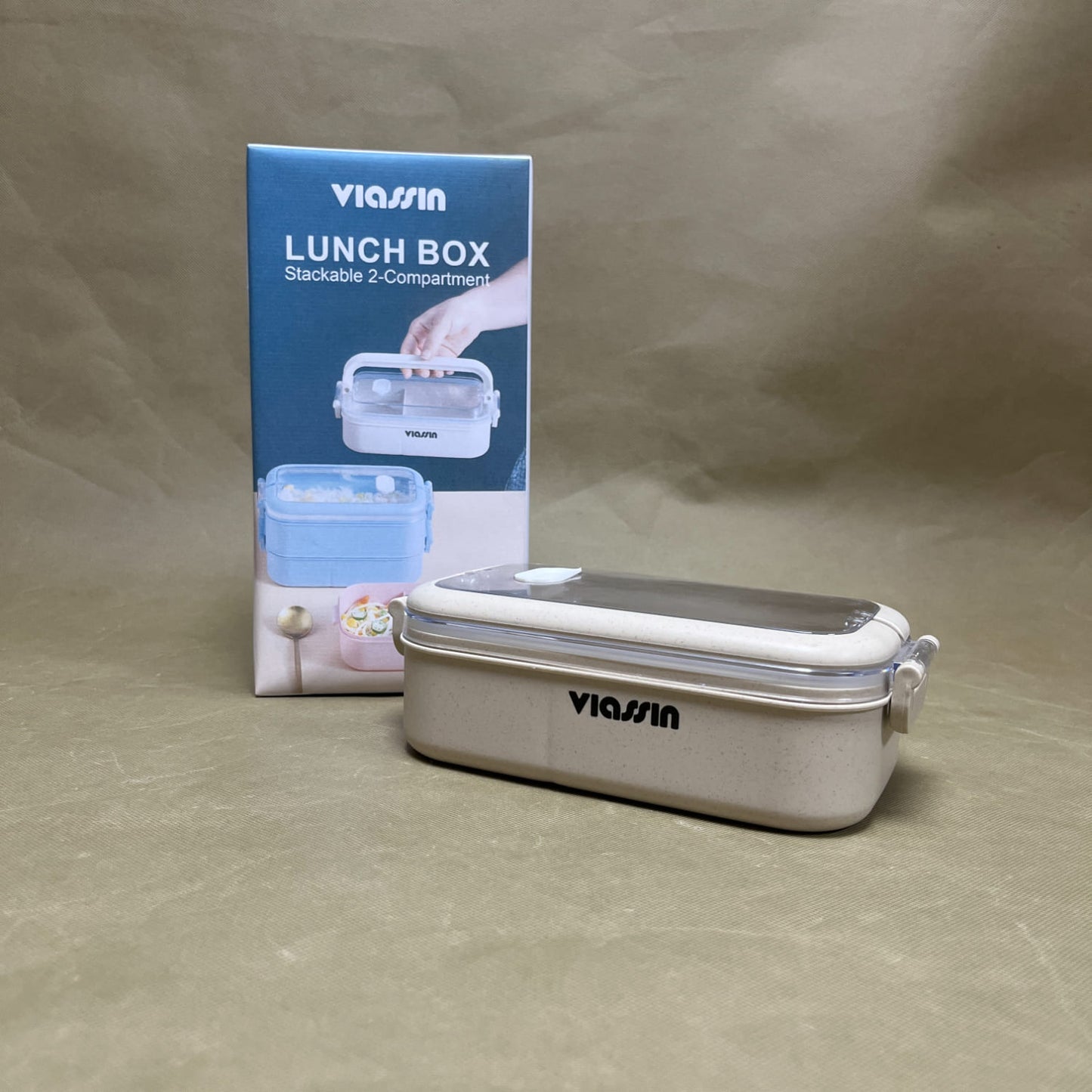 VIASSIN  lunch boxes,2-Compartment Lunch Containers,  Drop-Proof, Dishwasher Safe