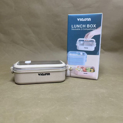 VIASSIN  lunch boxes,2-Compartment Lunch Containers,  Drop-Proof, Dishwasher Safe