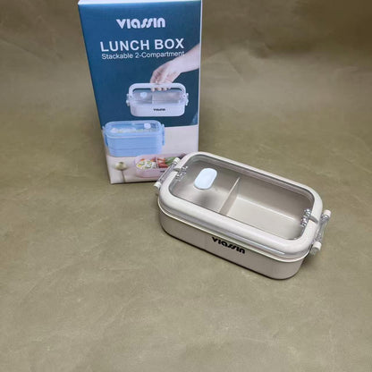 VIASSIN  lunch boxes,2-Compartment Lunch Containers,  Drop-Proof, Dishwasher Safe