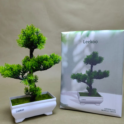 Leekoo  Artificial bonsai trees,  Indoor Small Fake Plants Decor for Home Bedroom Office Desk Farmhouse Decor