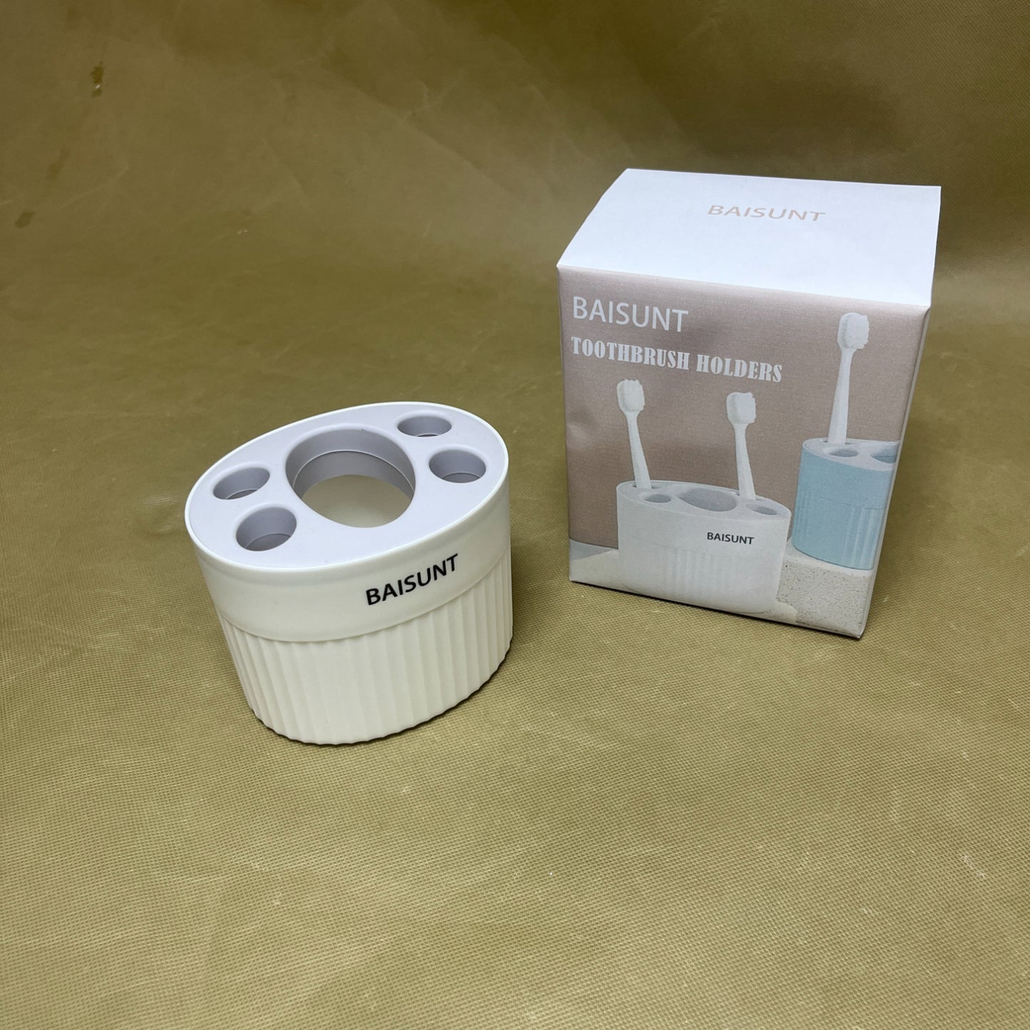 BAISUNT   Toothbrush holders ,Toothbrush Holder for Bathroom,Compact Toothbrush Holder Bathroom Storage , White