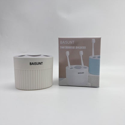 BAISUNT   Toothbrush holders ,Toothbrush Holder for Bathroom,Compact Toothbrush Holder Bathroom Storage , White