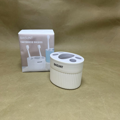 BAISUNT   Toothbrush holders ,Toothbrush Holder for Bathroom,Compact Toothbrush Holder Bathroom Storage , White