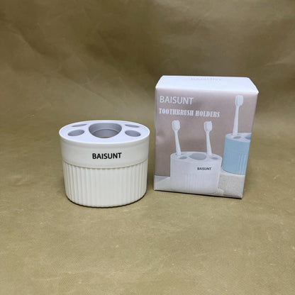 BAISUNT   Toothbrush holders ,Toothbrush Holder for Bathroom,Compact Toothbrush Holder Bathroom Storage , White
