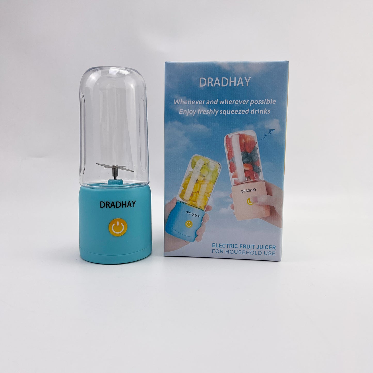DRADHAY  Electric Fruit Juicer ,Portable and Rechargeable Battery Juice Blender,  USB Rechargeable, Mini Juicer