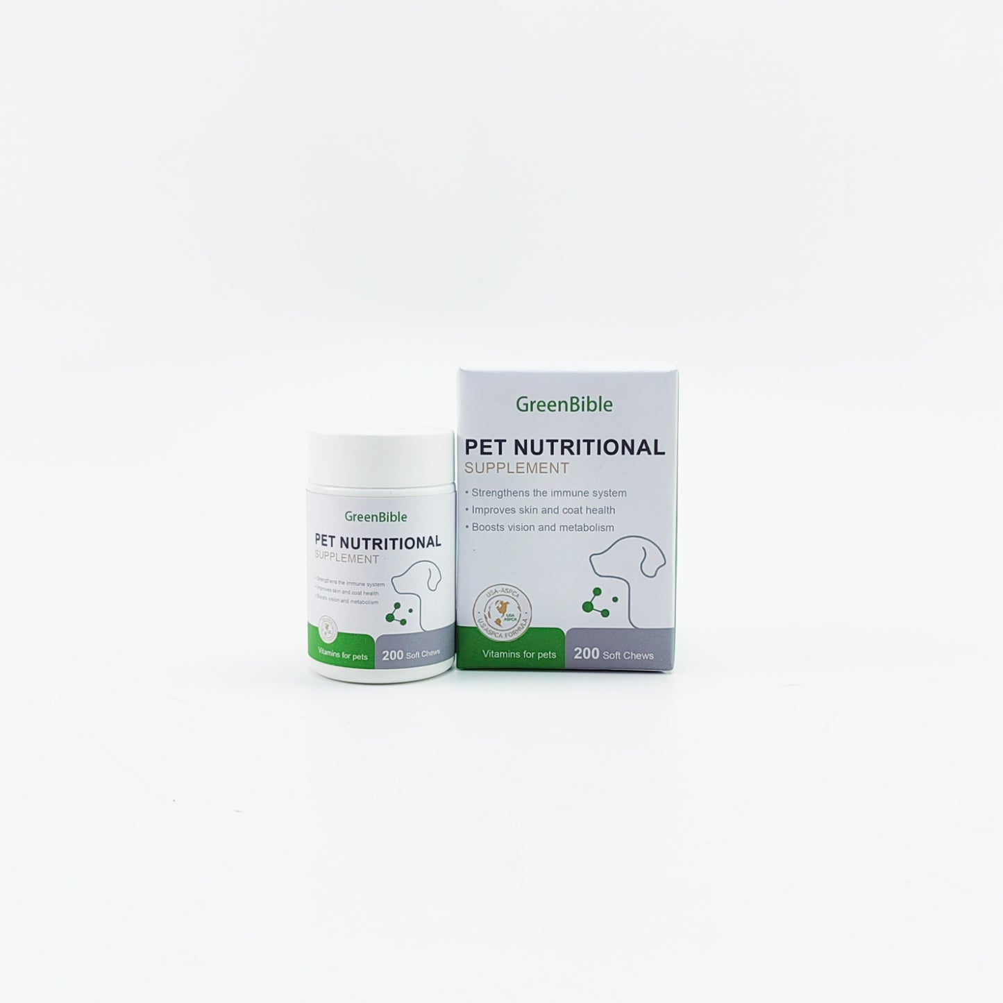 GreenBible  Vitamins for pets ,Dogs Multivitamin Chewable ,for Dogs Skin Coat Heart Brain Eyes Immune Support