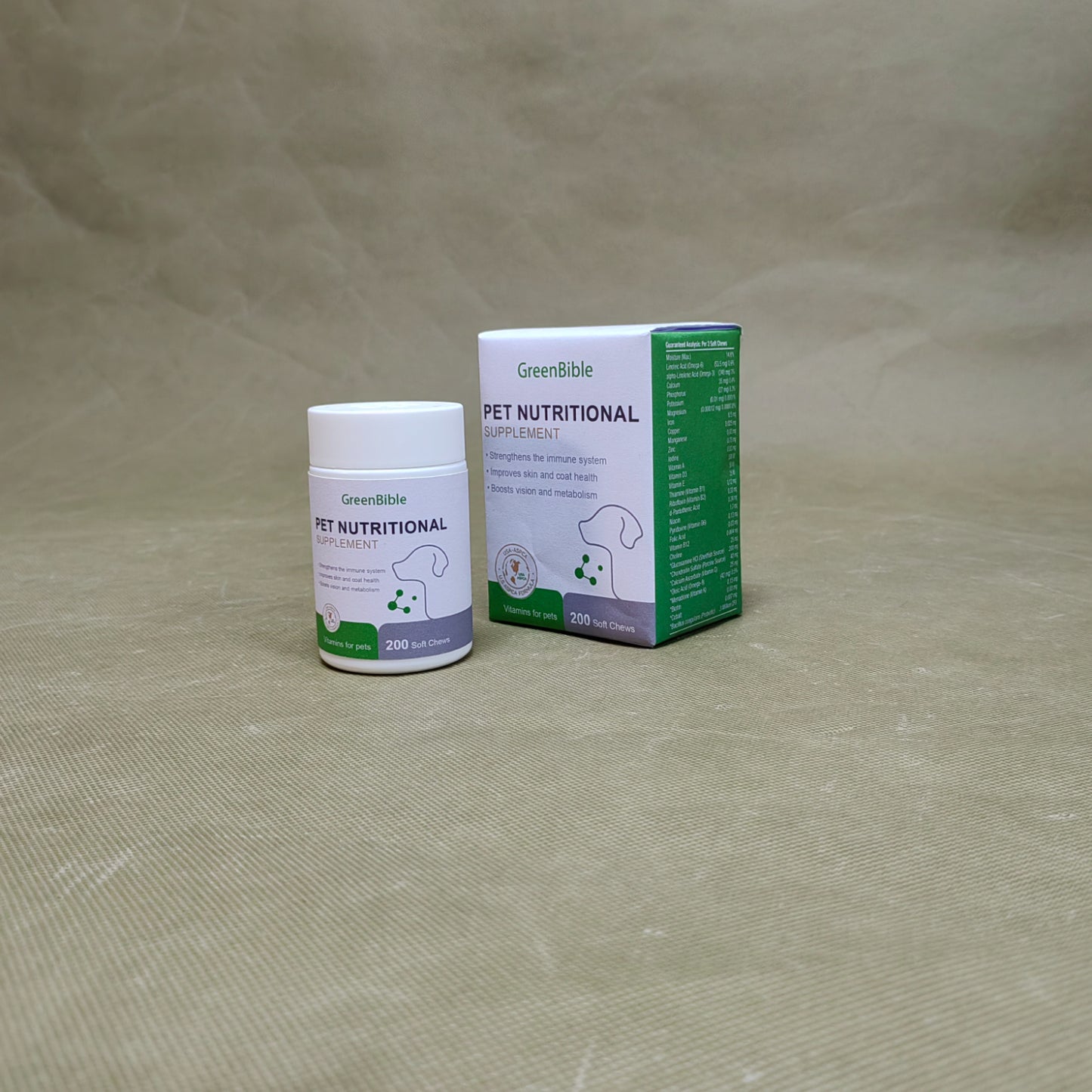 GreenBible  Vitamins for pets ,Dogs Multivitamin Chewable ,for Dogs Skin Coat Heart Brain Eyes Immune Support