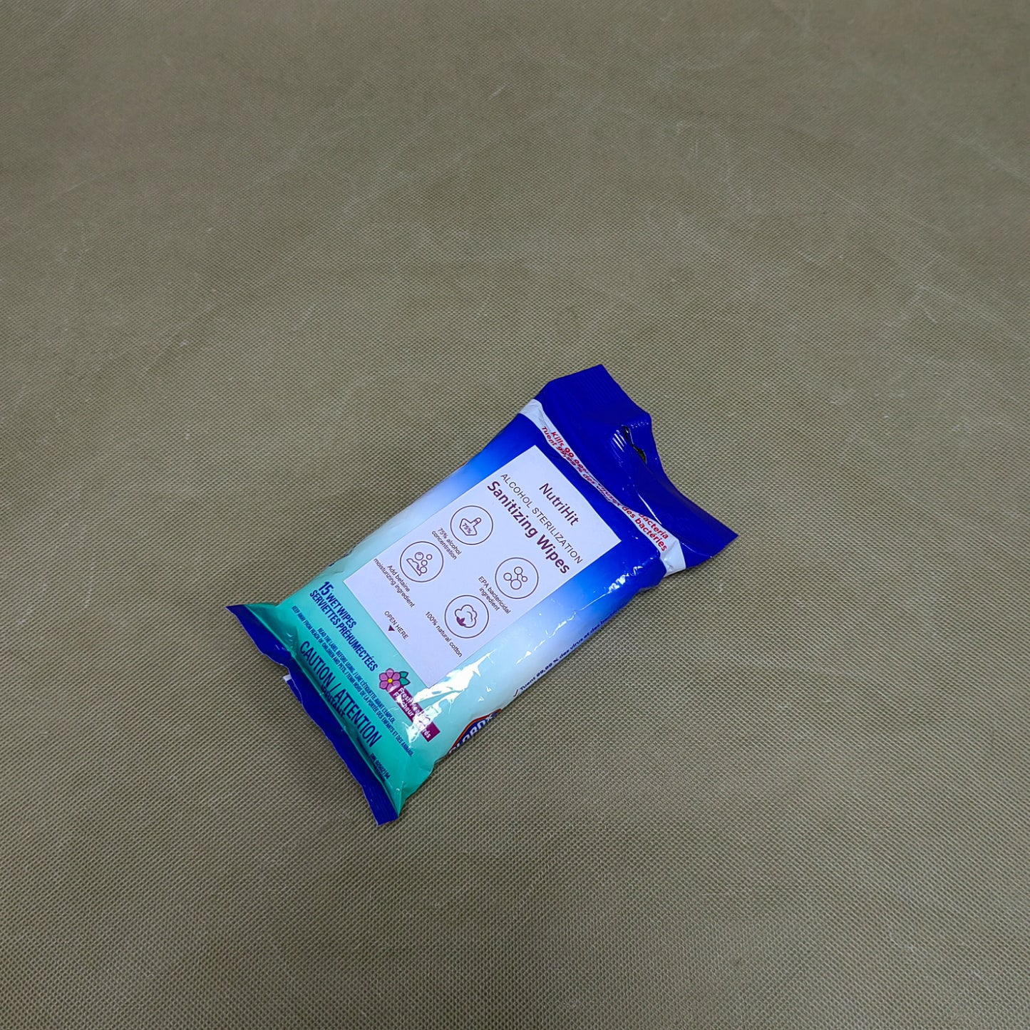 NutriHit   Sanitizing wipes,Alcohol Hand Sanitizing Wipes, Premium,Sanitizer Wipe,for Travel, Home, Classroom, Camping