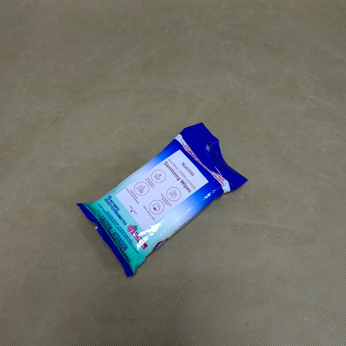 NutriHit   Sanitizing wipes,Alcohol Hand Sanitizing Wipes, Premium,Sanitizer Wipe,for Travel, Home, Classroom, Camping