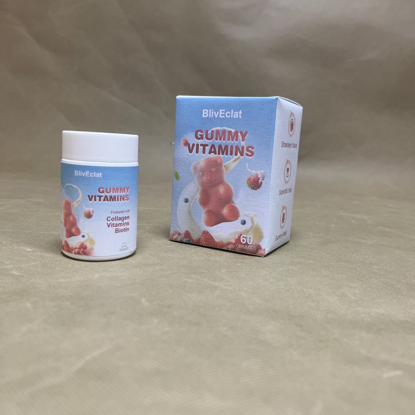 BlivEclat   Gummy vitamins,Sugar Free Multivitamin Gummies,Naturally Flavored and Sweetened Vitamin Gummy for Women and Kids