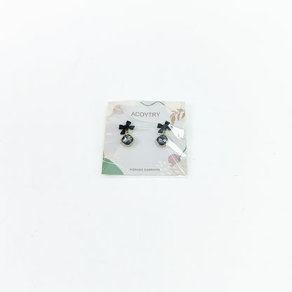 ACOYTRY  Pierced earrings,Bow Earrings for Women Black Bow Earrings Pearl Bow Earrings Rhinestone Bow