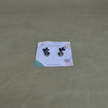 ACOYTRY  Pierced earrings,Bow Earrings for Women Black Bow Earrings Pearl Bow Earrings Rhinestone Bow