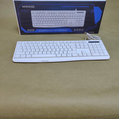 AKSHXGD  Computer keyboards, Wired Keyboard,Ergonomic, Comfortable Design,SB Plug-and-Play Connectivity, LED Indicators