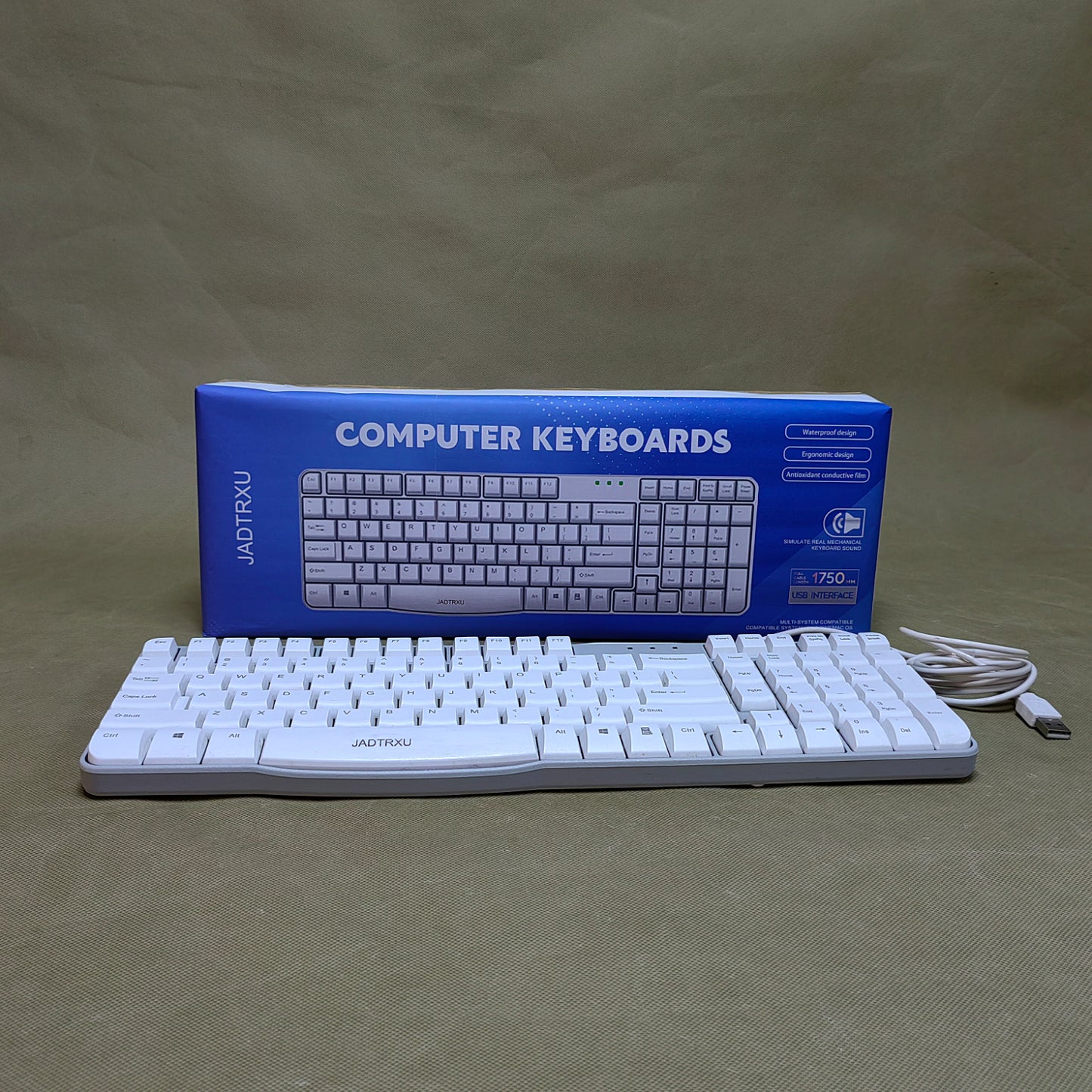 JADTRXU  Computer keyboards,Wired Computer Keyboard,USB Plug-and-Play, Foldable Stands, Corded Full Size Keyboard for Windows