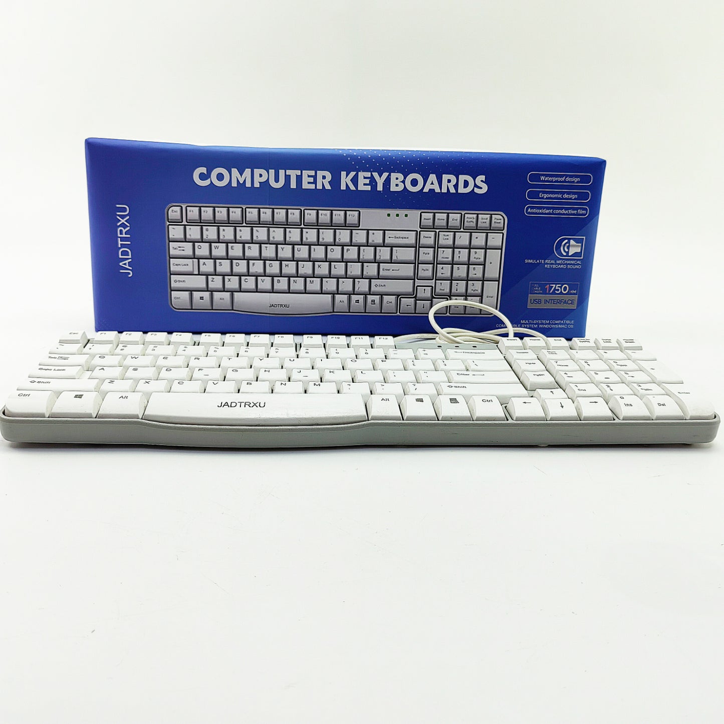 JADTRXU  Computer keyboards,Wired Computer Keyboard,USB Plug-and-Play, Foldable Stands, Corded Full Size Keyboard for Windows