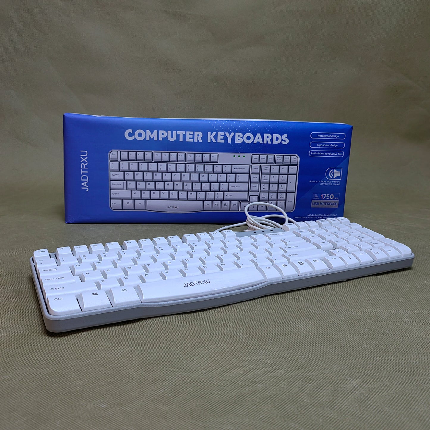 JADTRXU  Computer keyboards,Wired Computer Keyboard,USB Plug-and-Play, Foldable Stands, Corded Full Size Keyboard for Windows