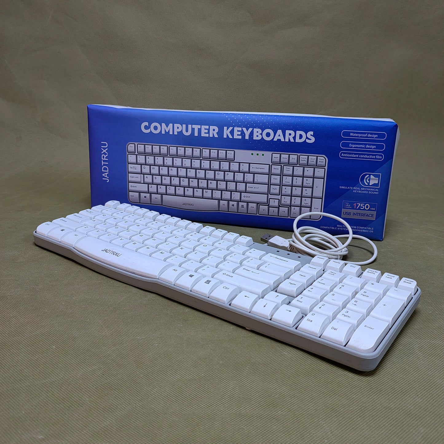 JADTRXU  Computer keyboards,Wired Computer Keyboard,USB Plug-and-Play, Foldable Stands, Corded Full Size Keyboard for Windows