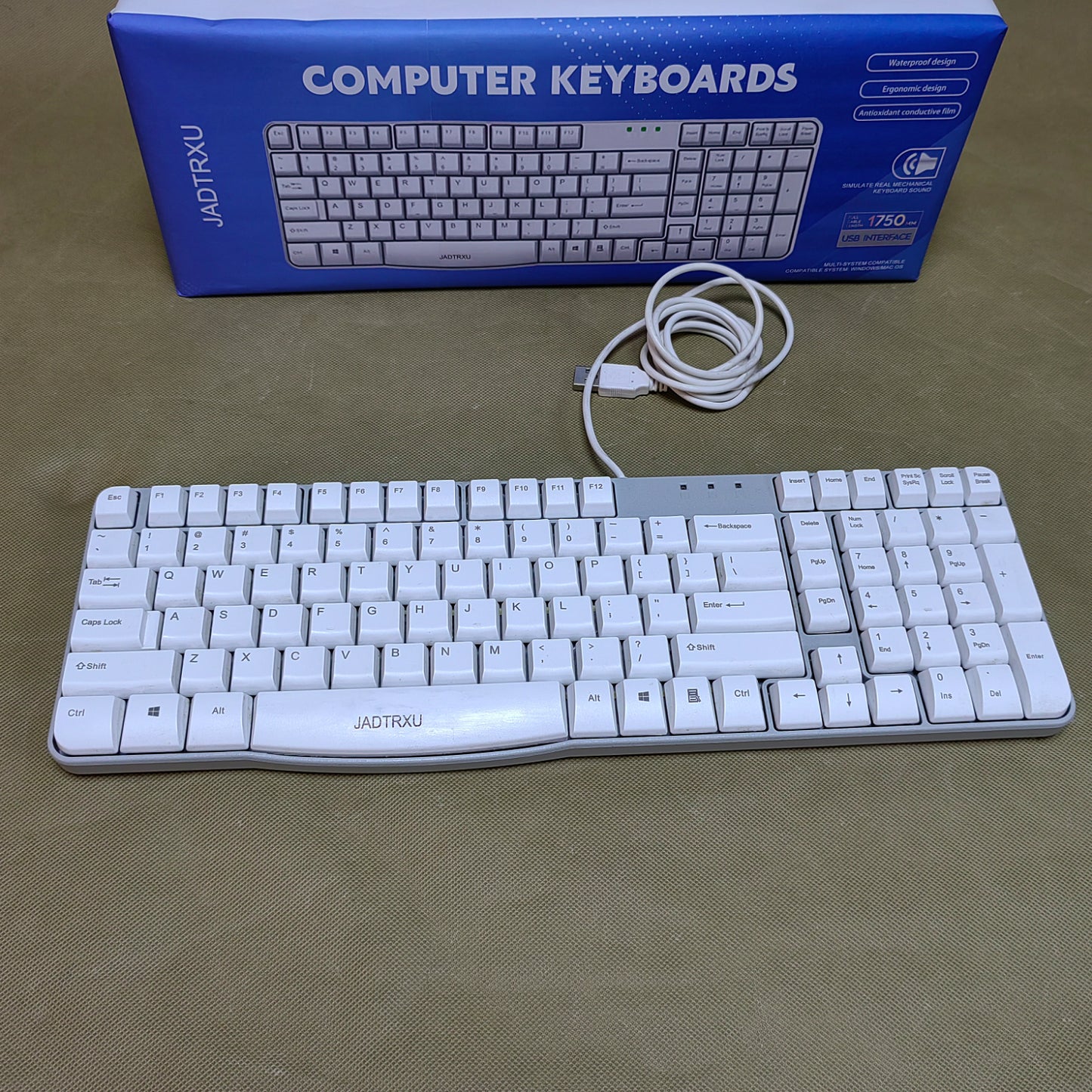 JADTRXU  Computer keyboards,Wired Computer Keyboard,USB Plug-and-Play, Foldable Stands, Corded Full Size Keyboard for Windows