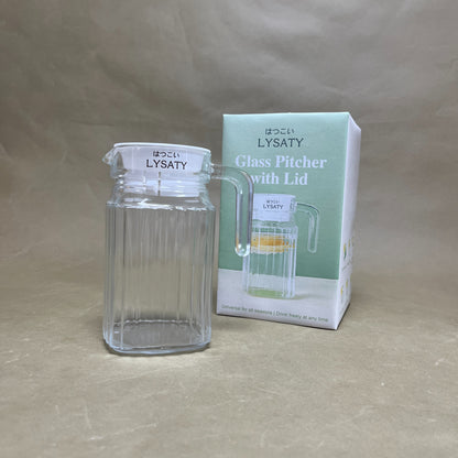 はつこい LYSATY  pitchers ,Glass Pitcher with Lid, Glass Water Pitcher for Fridge,for Iced Tea, Coffee, Juice