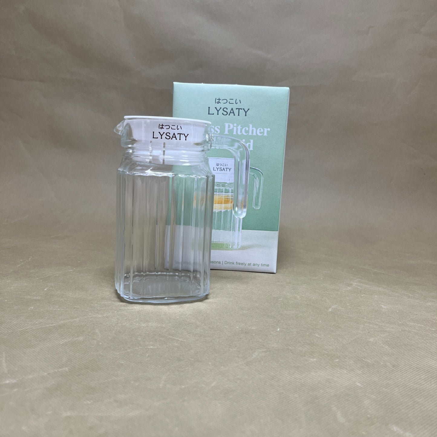 はつこい LYSATY  pitchers ,Glass Pitcher with Lid, Glass Water Pitcher for Fridge,for Iced Tea, Coffee, Juice