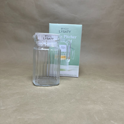 はつこい LYSATY  pitchers ,Glass Pitcher with Lid, Glass Water Pitcher for Fridge,for Iced Tea, Coffee, Juice