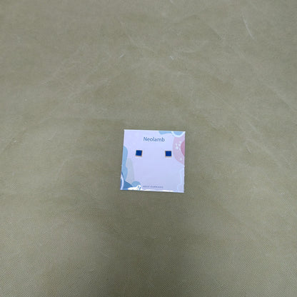 Neolamb Drop earrings,Square Stud Earrings ,Sterling Silver Studs,Everyday Earrings