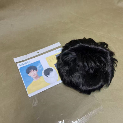 BEGINHER  Toupees,Men Short Toppers Hairpiece with toupee tape,Clips in Hair Extensions for Covering White Loss Hair