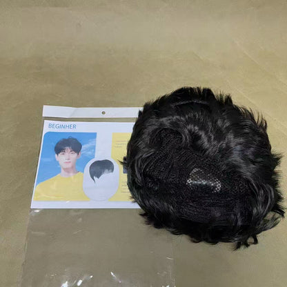 BEGINHER  Toupees,Men Short Toppers Hairpiece with toupee tape,Clips in Hair Extensions for Covering White Loss Hair