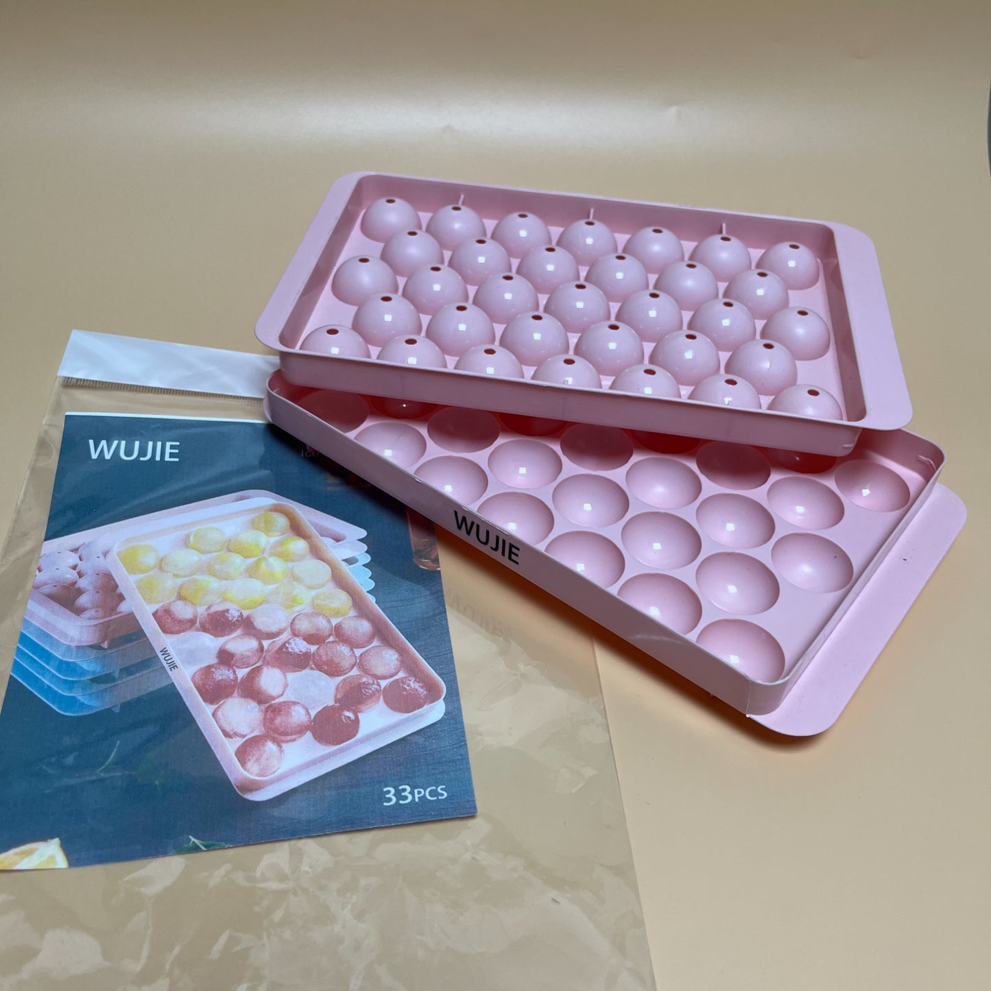 WUJIE   Ice cube moulds,Round Ice Cube Trays for Freezer, Circle Ice Molds Tray for Chilling Drinks