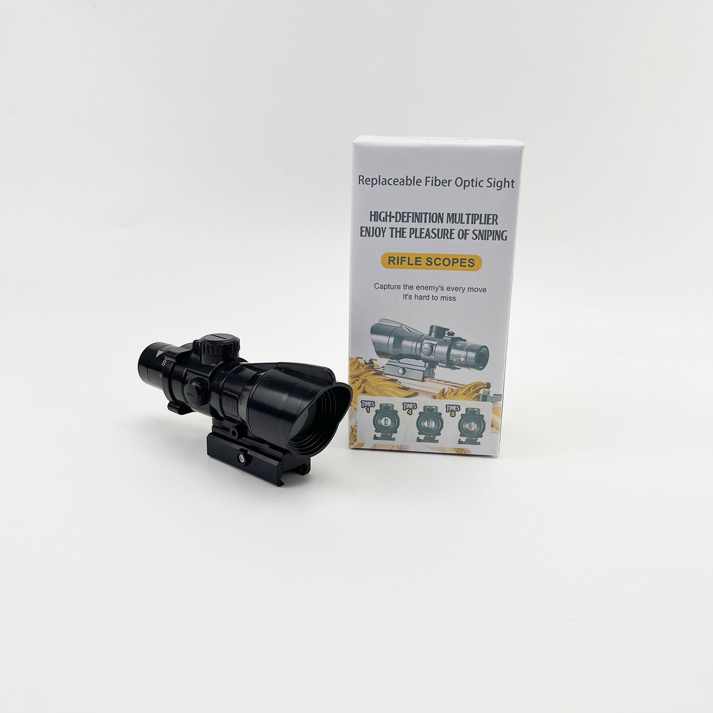 Replaceable Fiber Optic Sight    Rifle scopes，Compact Rifle Scope Crosshair Reticle, for Quick Aiming