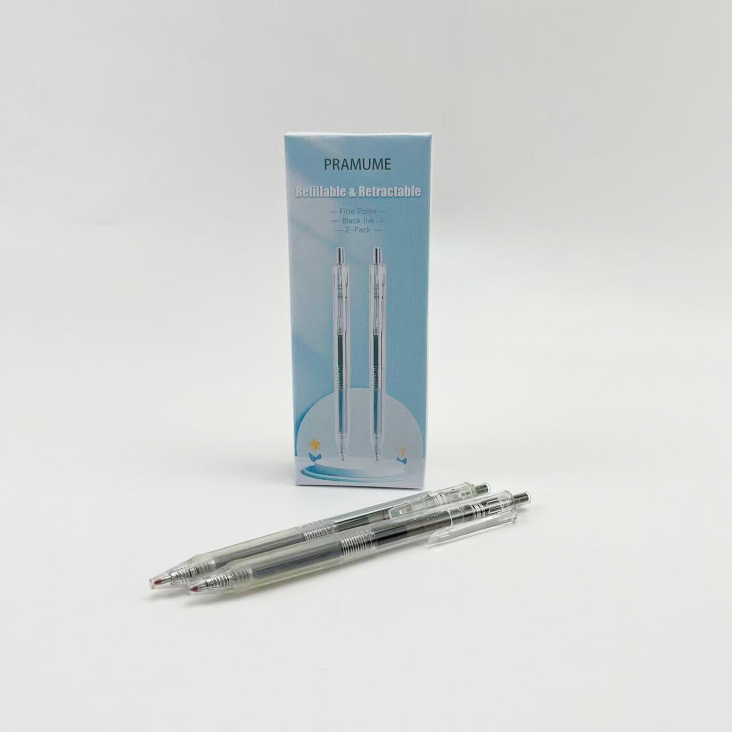 PRAMUME  Pen, Roller Ball Pens,Quick Dry Black Ink Pens Fine Point Smooth Writing Pens, Office School Supplies